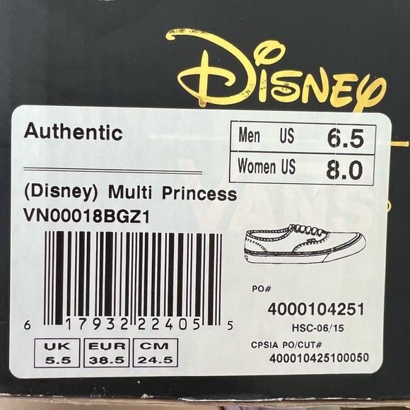 Disney Vans LIMITED EDITION Multi Princess Women's 8 - Picture 10 of 10